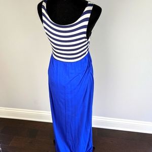 Coco L Maxi Dress Scoop Neck Horizontal Stripes